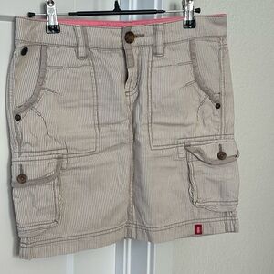 Esprit Cream and Tan Striped Skirt